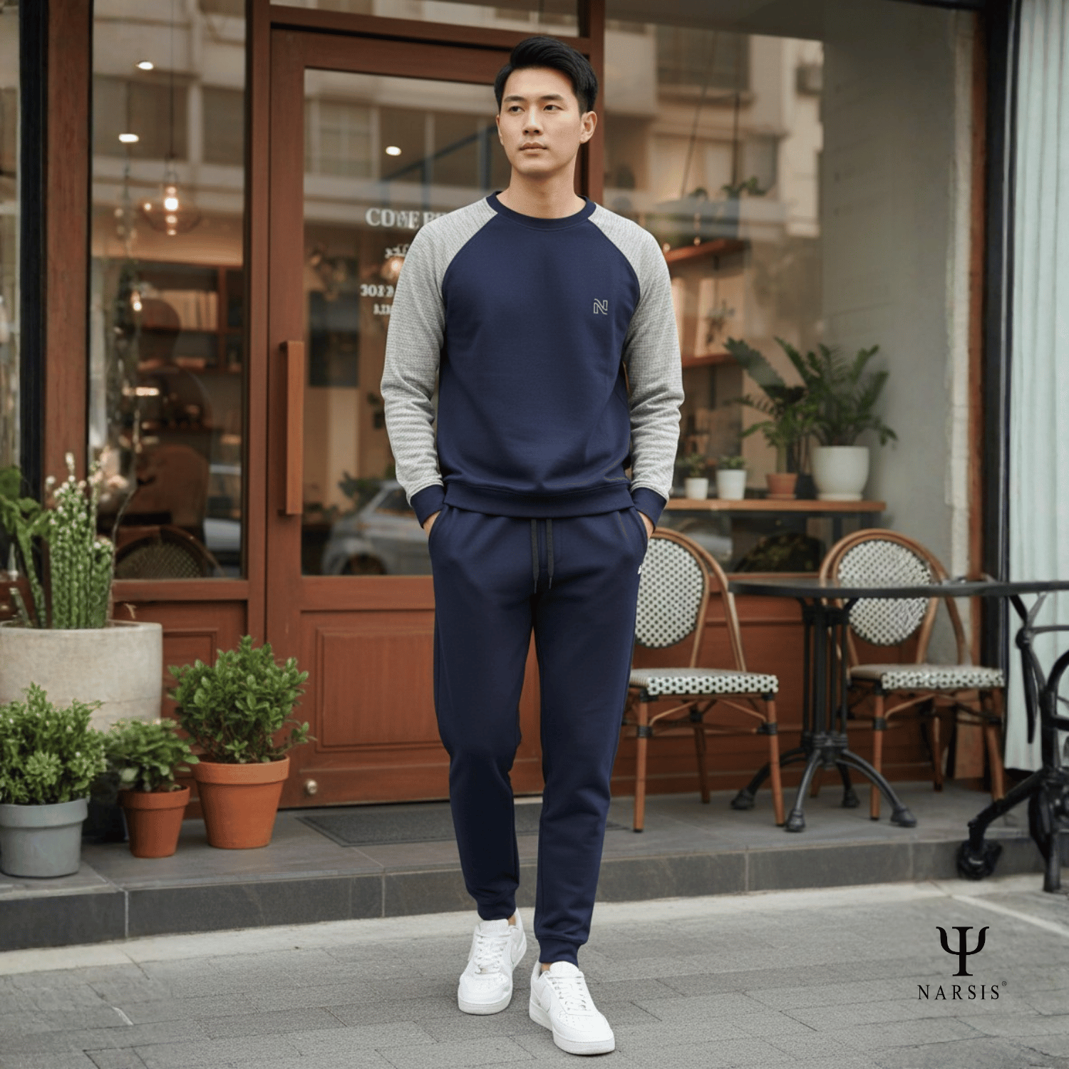 Bộ Thu Đông Nam Cotton Nỉ NARSIS Cao Cấp E25013, Bộ Đồ Nam Dài Tay Giữ Ấm, Form Thể Thao Trẻ Trung_thumbnail_7