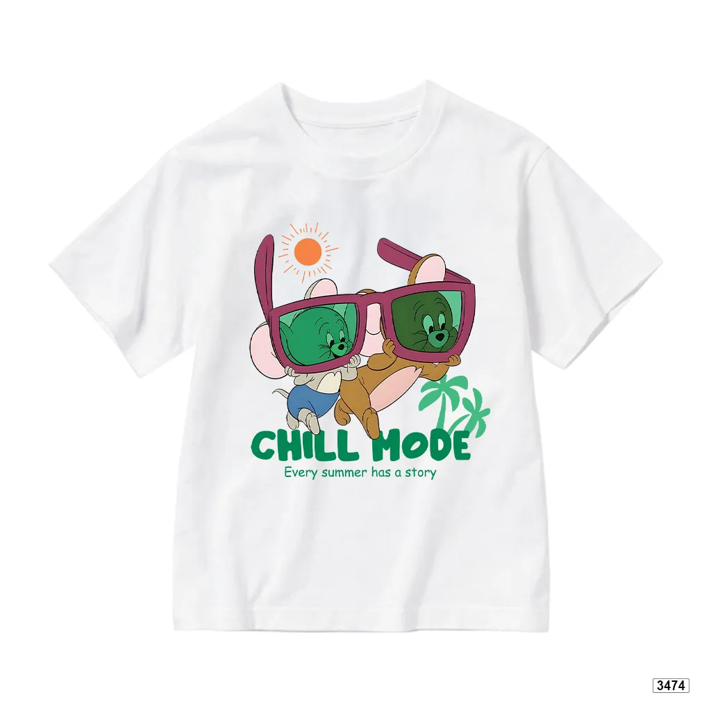 Áo thun bé và gia đình hoạt hình Chill Mode Kado 3473_thumbnail_0