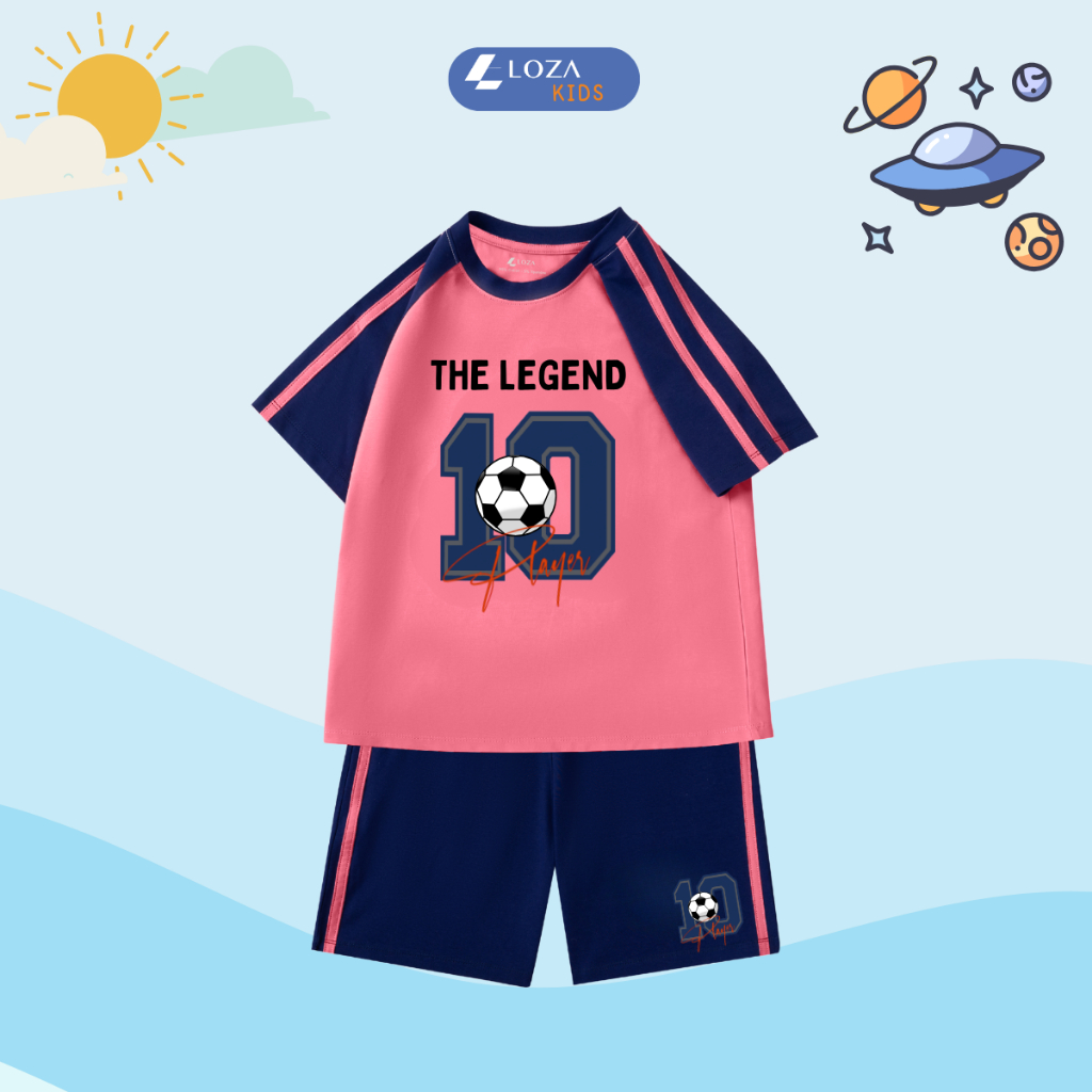 Đồ bộ bé trai phối viền in chữ 'The Legend 10' - Loza Kids BF253_thumbnail_6