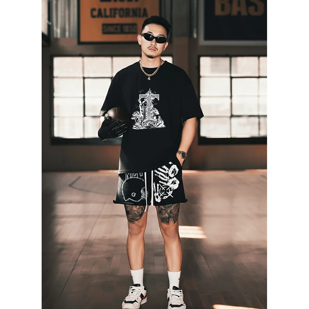 Áo thun nam form rộng Miucho Iconic vải cotton thoáng mát trẻ trung thấm hút tốt in chữ cái T 2765_thumbnail_4