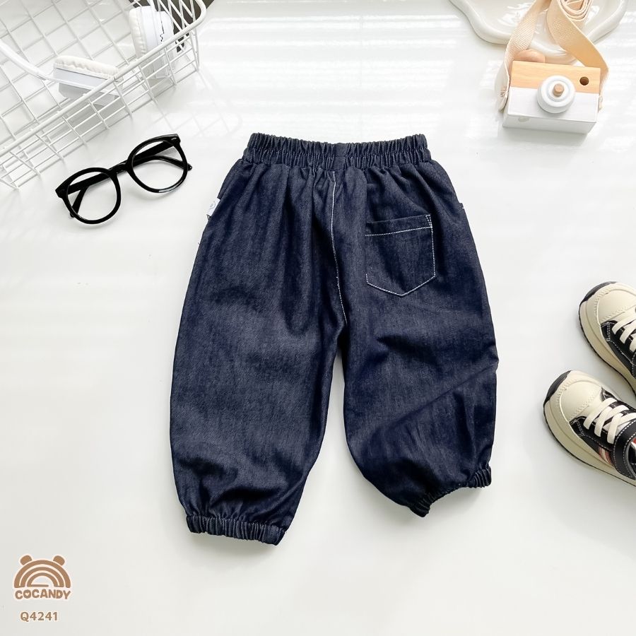Quần dài jean XANH ĐẬM phối chỉ TRẮNG túi sườn_thumbnail_1