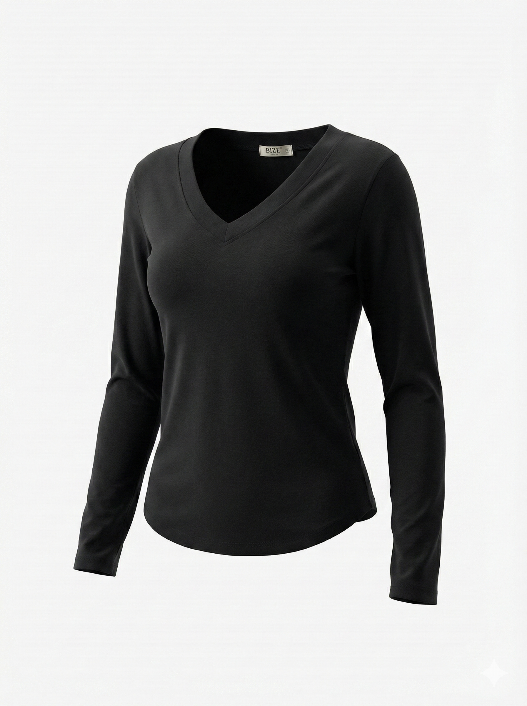 BIGSIZE - Áo thun tay dài cổ tim T- AT9065