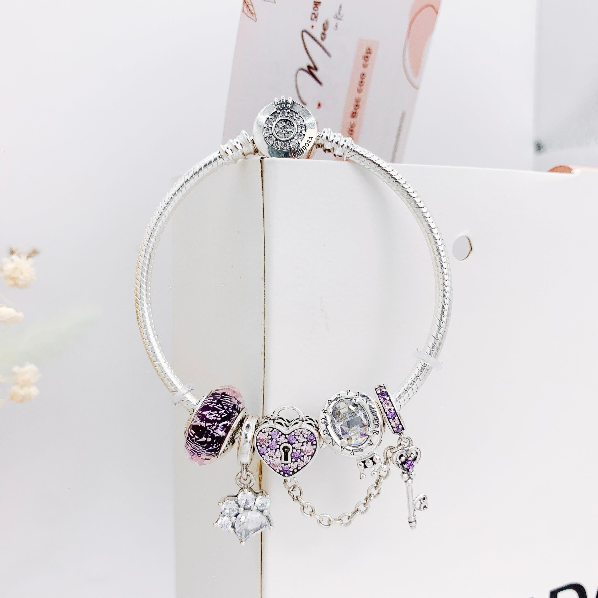 LT571 - Vòng Pandora tím vương miện tình yêu