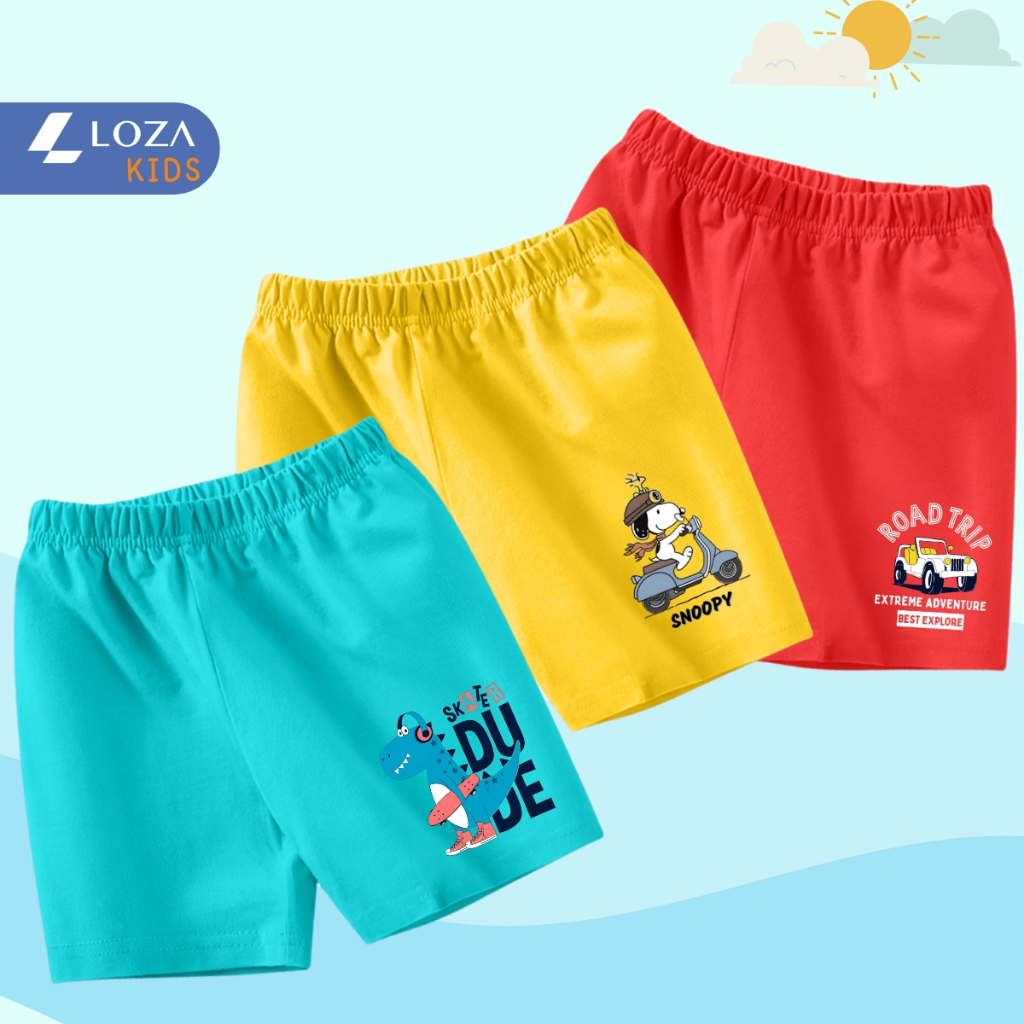 Quần đùi bé trai Snoopy, khủng long, ô tô hè 2025 - Quần đùi bé nam 15-40kg - Loza Kids QU002_thumbnail_8