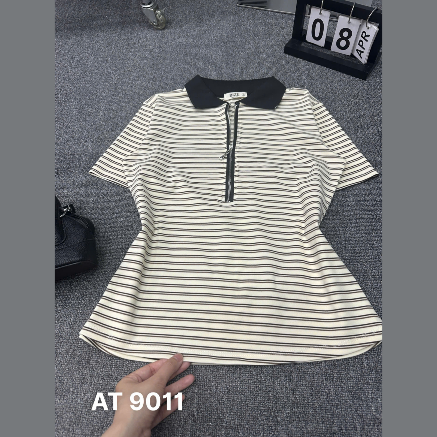 Áo thun sọc dây kéo kiểu bigsize AT9011 dành cho nàng béo mập từ 55-90kg_thumbnail_8