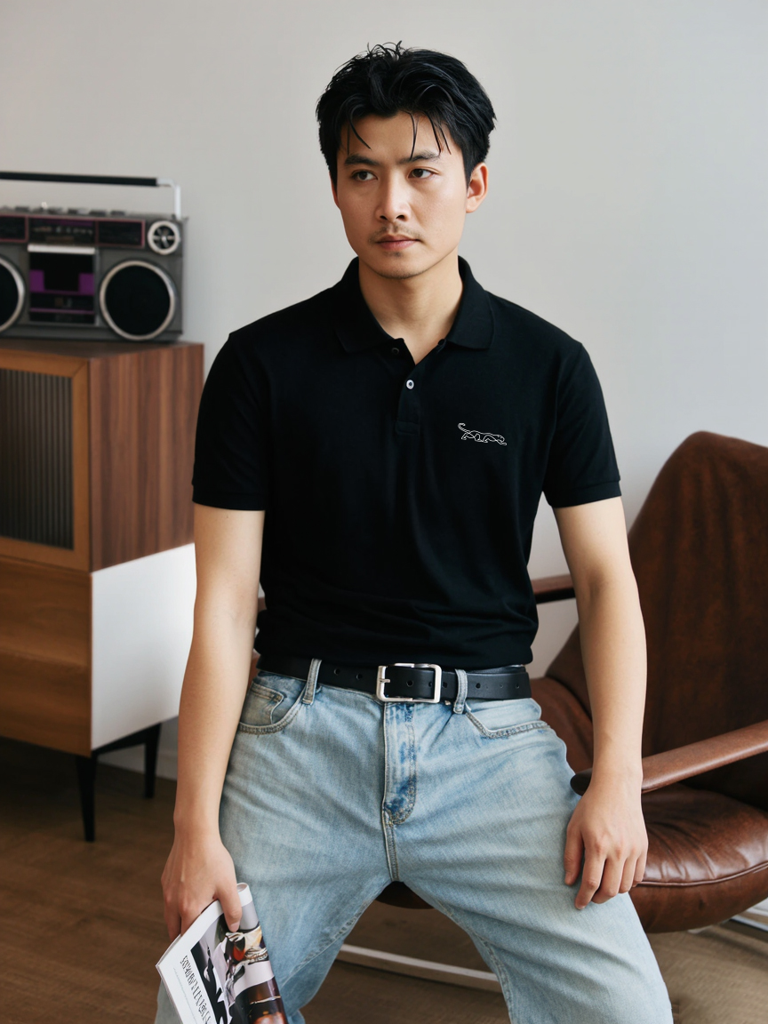 Áo polo nam form vừa vải cá sấu PLCSD2429 Miucho Iconic tay ngắn cổ trụ in artwork_thumbnail_3