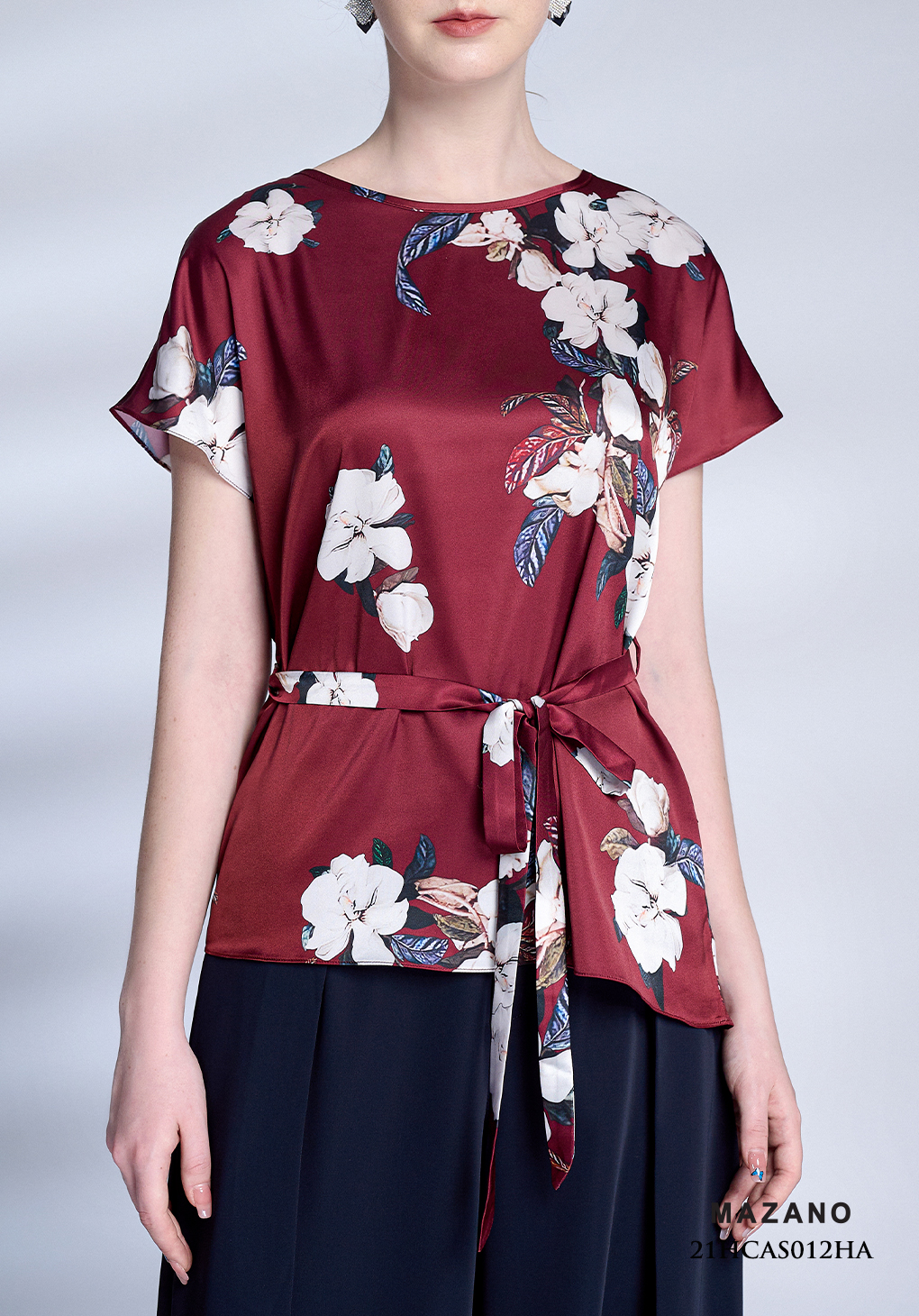 Áo mullet đỏ họa tiết thắt đai_thumbnail_4