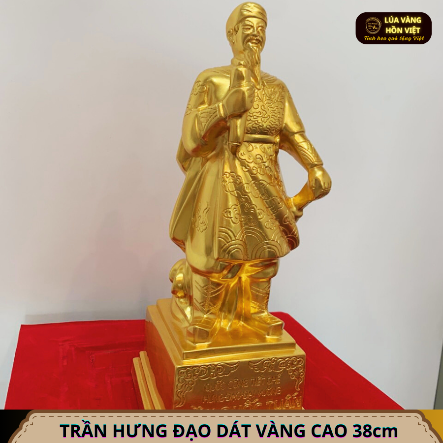 TƯỢNG TRẦN HƯNG ĐẠO  DÁT VÀNG CAO 38cm_thumbnail_1