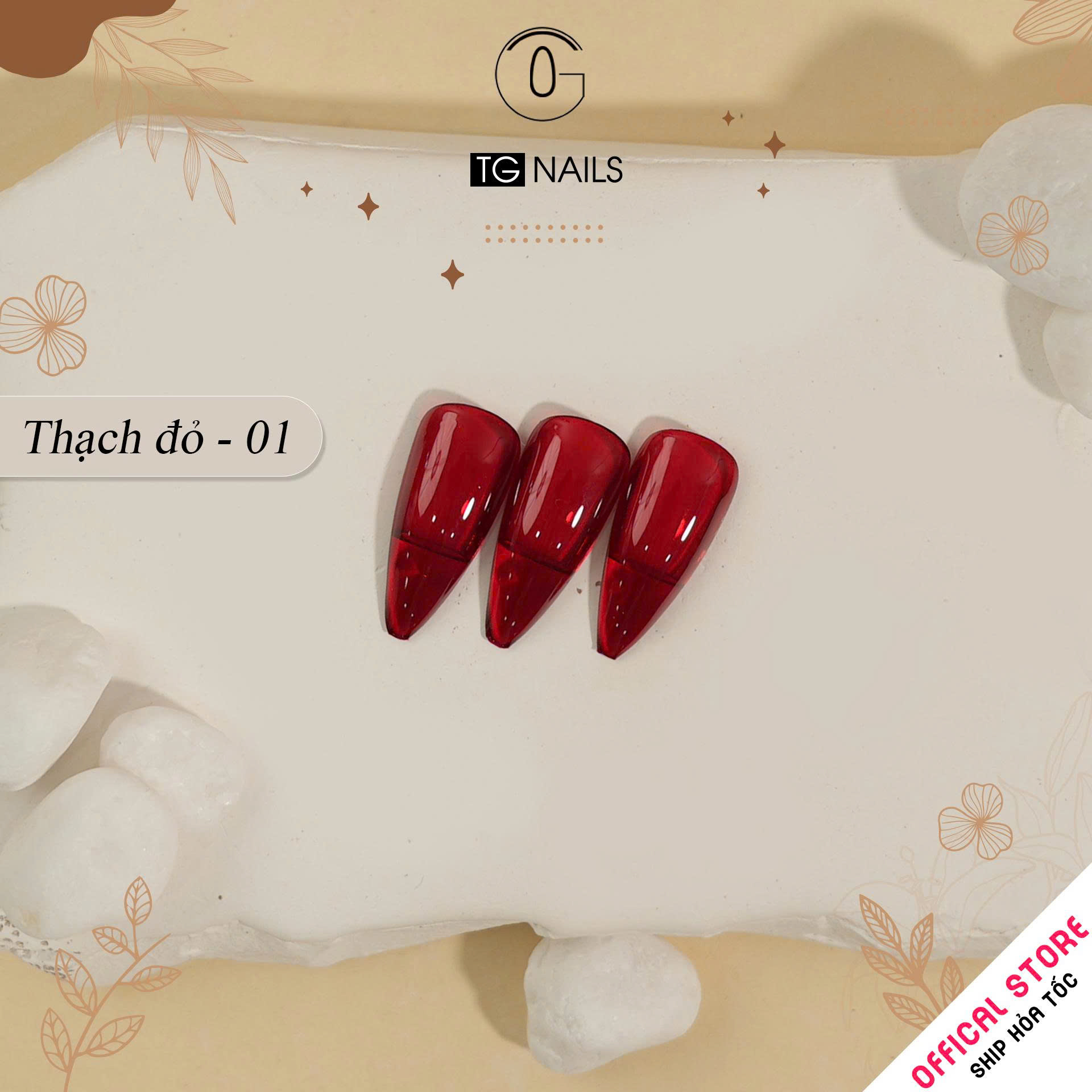 Sơn gel đỏ TG cao cấp cọ tròn chai 15ml_thumbnail_4