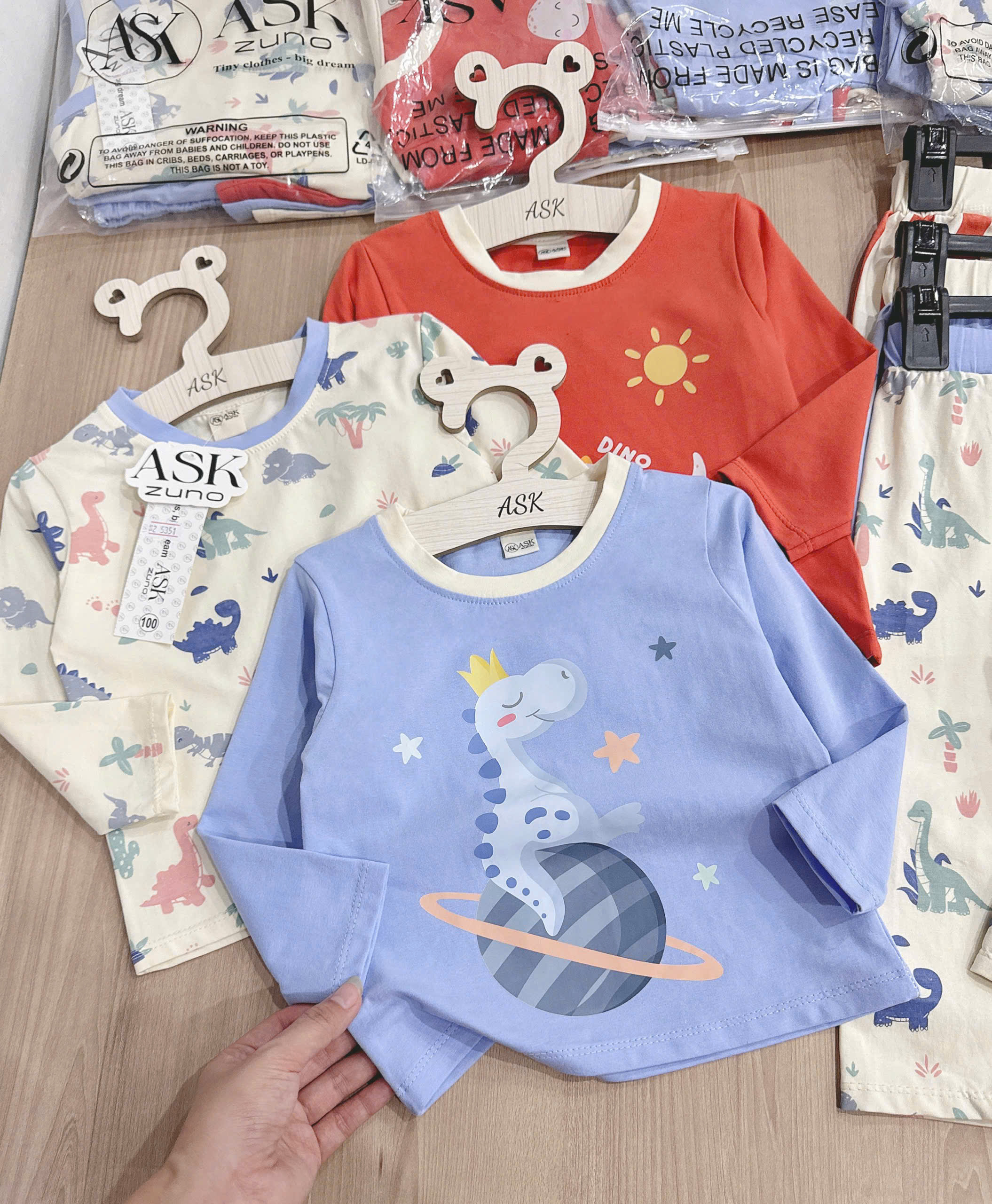 B40 SET 3 BỘ DÀI TAY PHỐI CỔ FULL KHỦNG LONG- A100.233