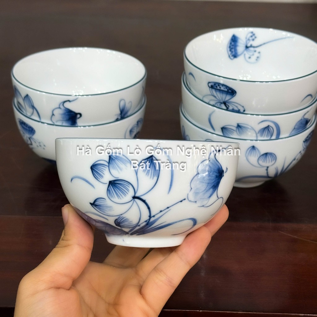 Sen Chàm Vẽ Tay Đồ Thờ Cúng Cao Cấp - Nghệ Nhân Bát Tràng Chế Tác - Bát hương lư hương - bộ đồ cúng_thumbnail_23