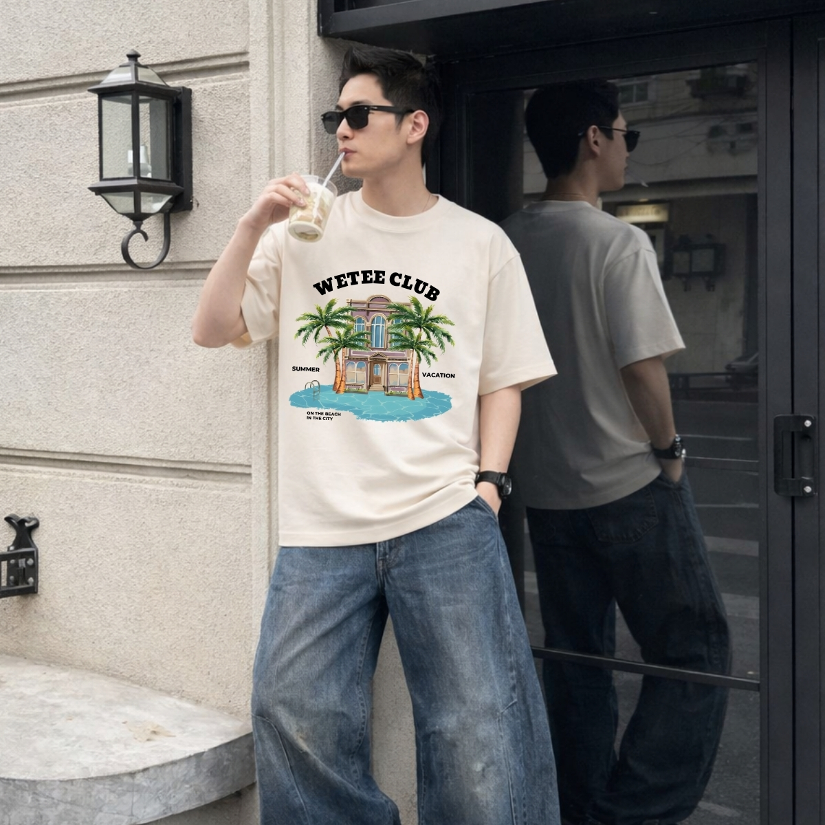 Áo thun unisex UX30 BST CÂY DỪA đi biển mùa hè dáng oversized Local brand WETEE - T050_thumbnail_4