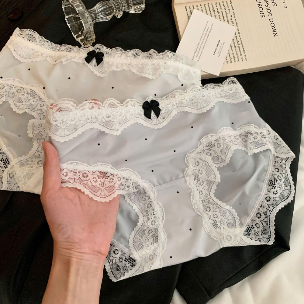 [Mã A24] Quần Lót Lụa Ren Nữ Mềm Mại Combo 5 Quần Lót Nữ Ren Đáy Quần Kháng Khuẩn Free Size -- Vikam_thumbnail_3