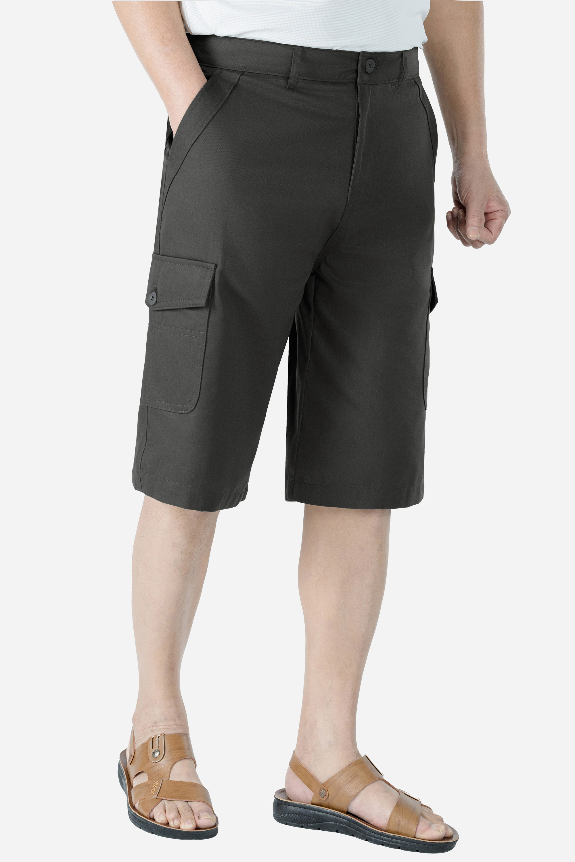 Quần Soọc Kaki Túi Hộp Nam Trung Niên ANCHI Dáng Suông Dài Qua Gối Màu Vỏ Đỗ_thumbnail_43