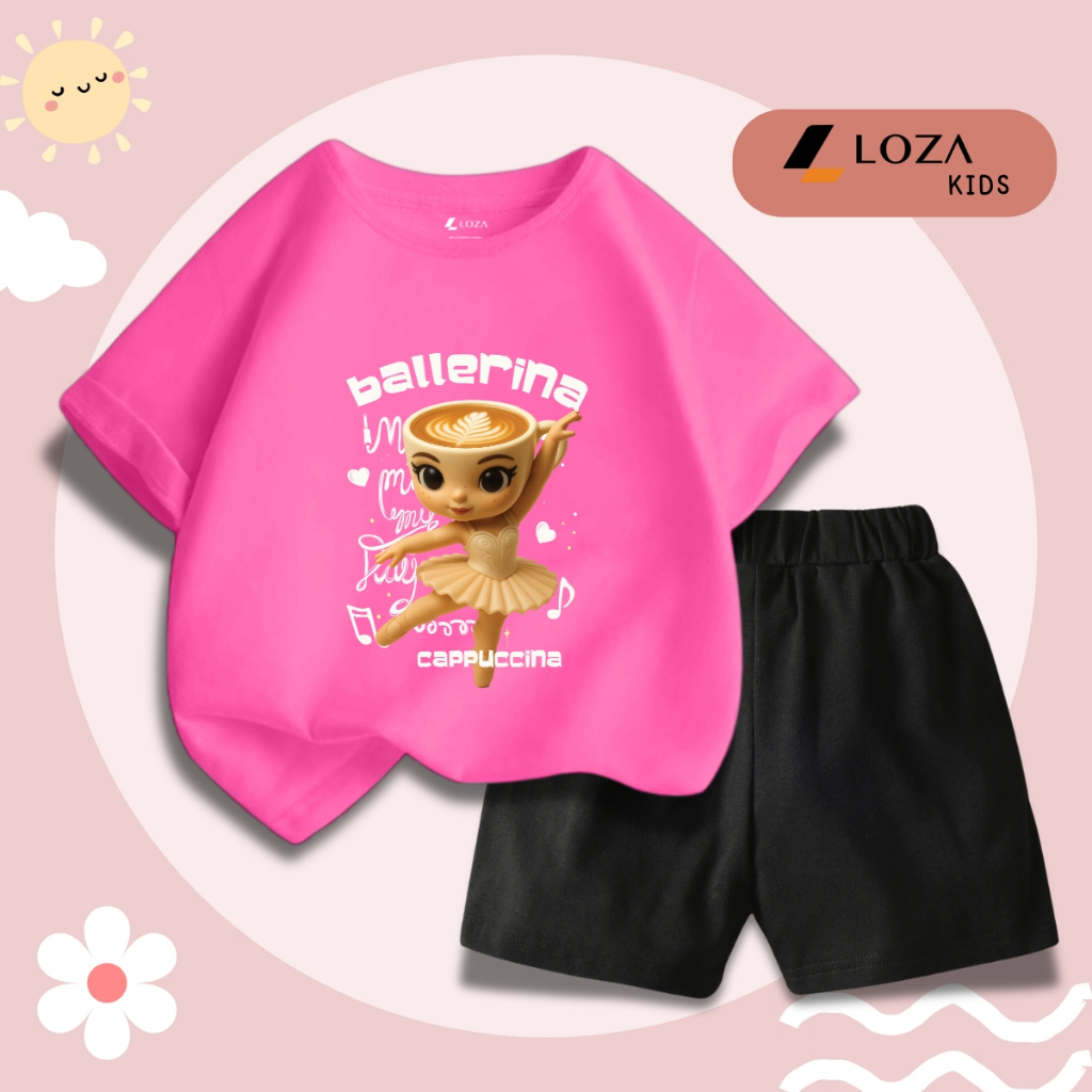 Bộ đồ bé gái in hình 'BALLERINA CAPPUCCINA' -  Loza Kids SB405