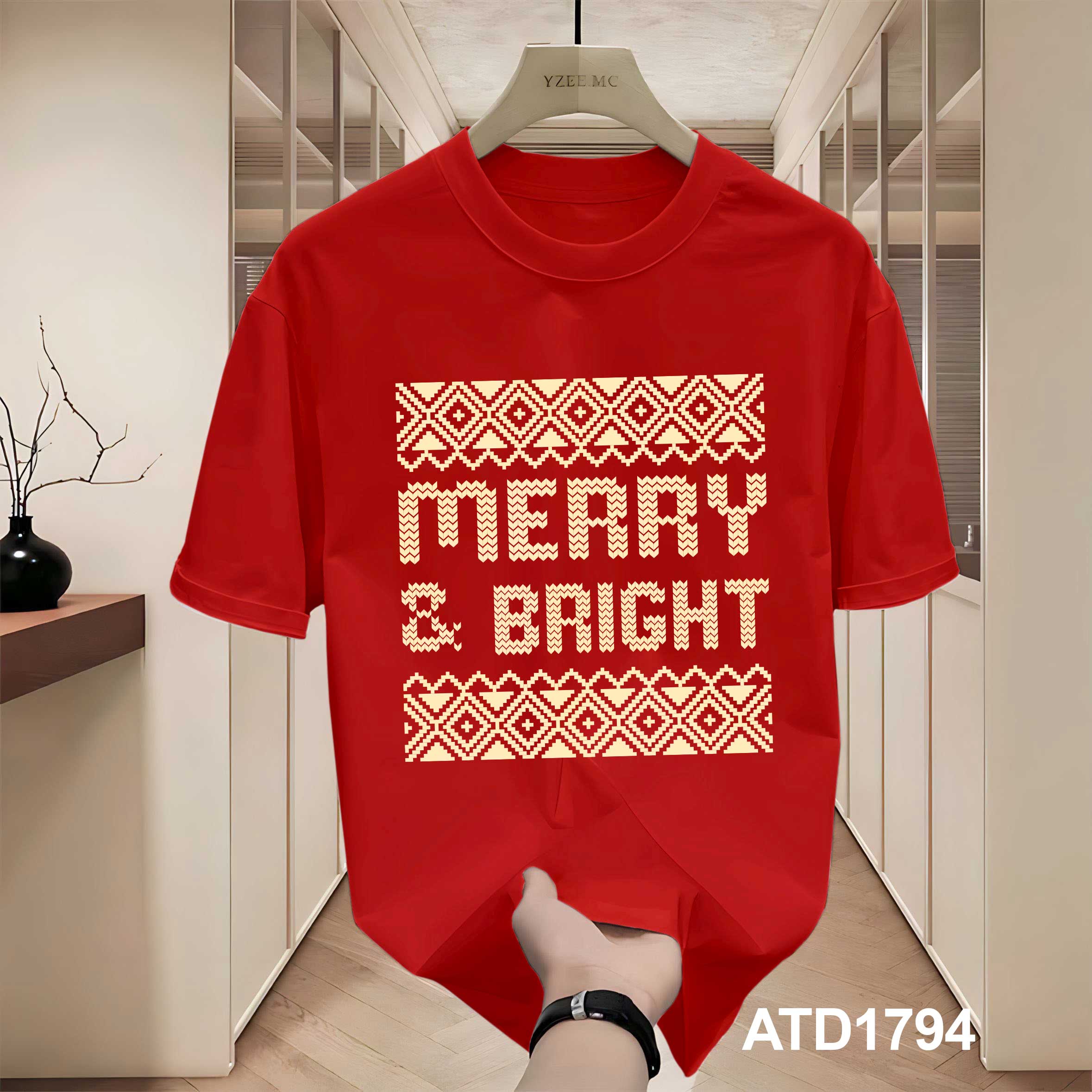 Áo phông nam giáng sinh noel form rộng cổ tròn vải cotton thoáng mát 1794 Miucho Iconic in artwork_thumbnail_6
