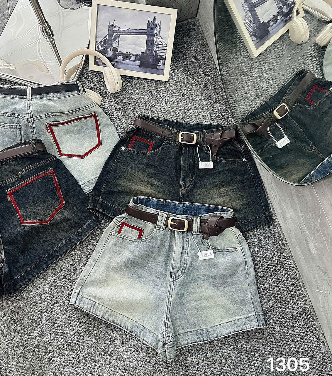 Quần short jean viền túi kiểu bigsize QSJ1305 dành cho nàng béo mập từ 55-90kg_thumbnail_4