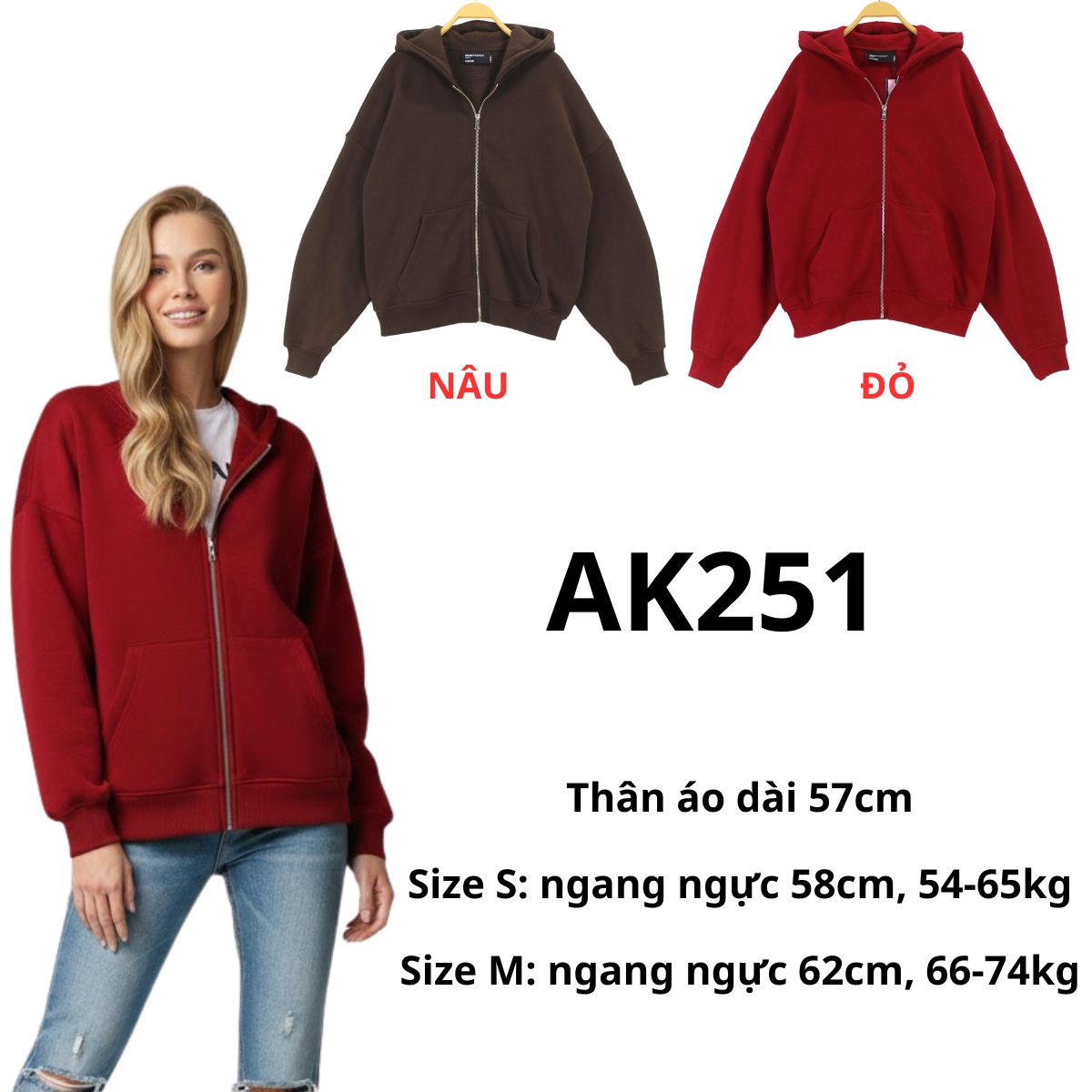 AK251 - ÁO KHOÁC HOODIE