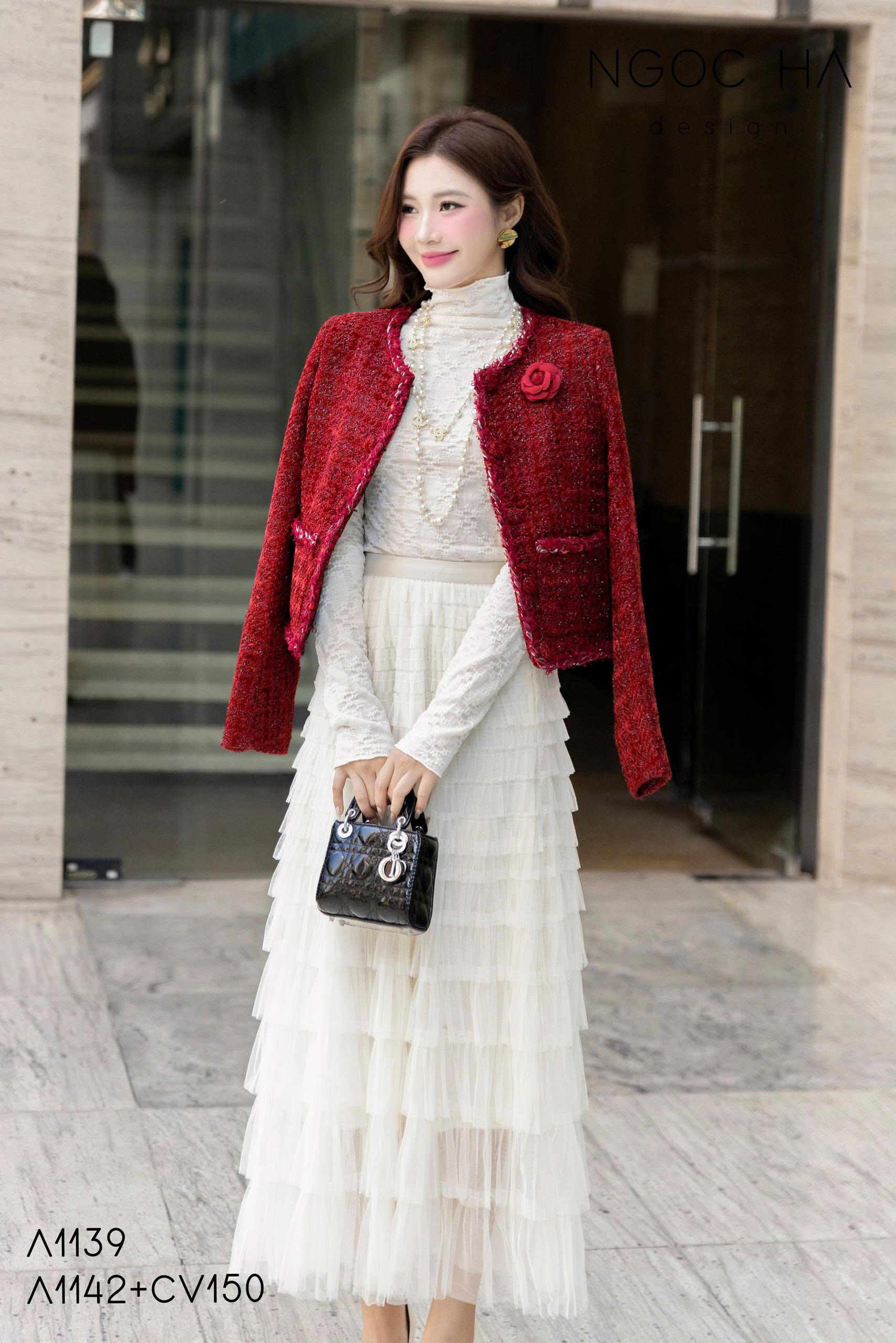 Ruby Top_ Áo Tweed Màu Đỏ A1139_thumbnail_1