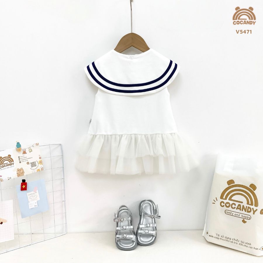 Váy cộc TRẮNG thủy thủ phối voan lưới_thumbnail_1