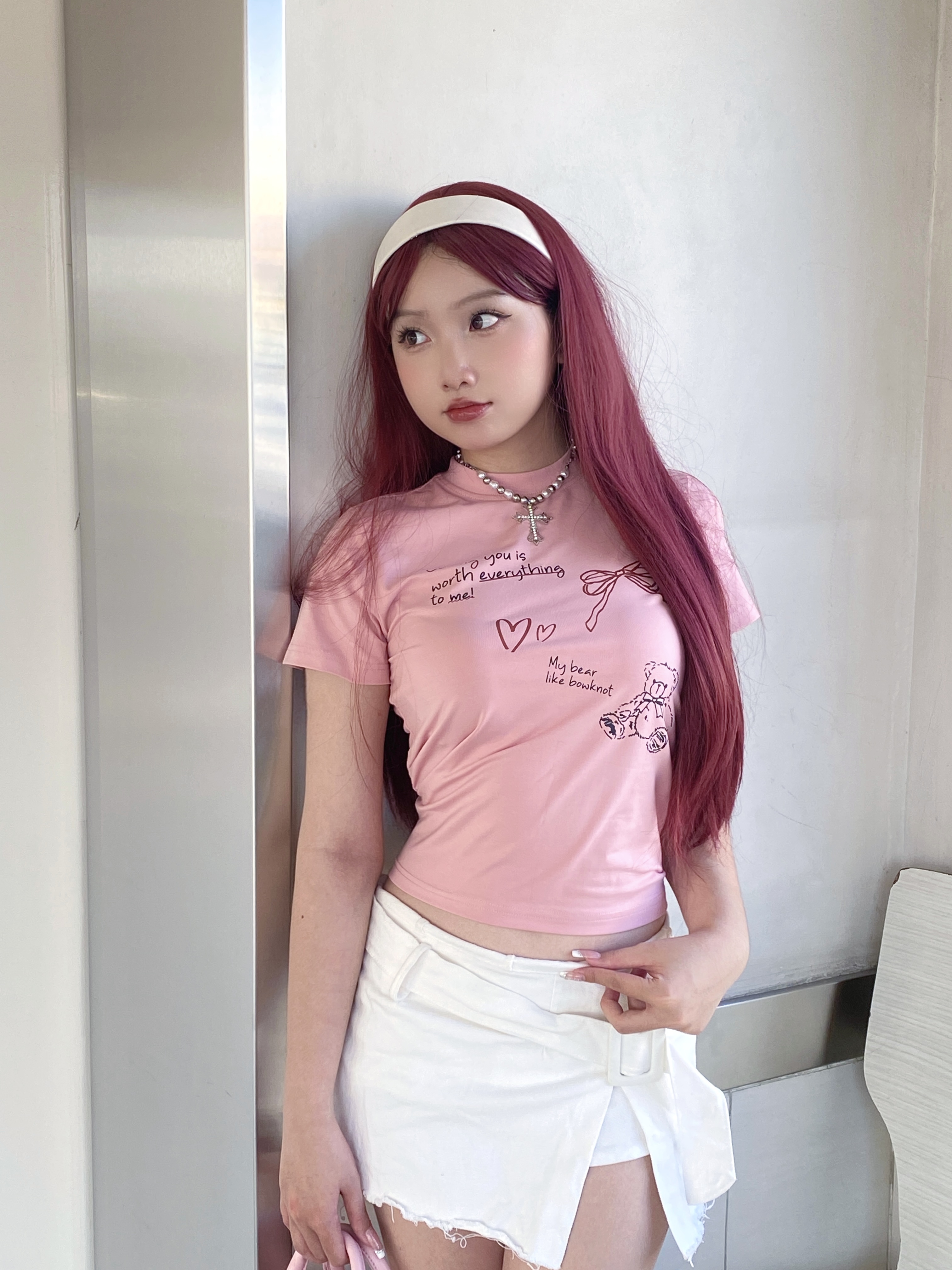 Áo thun baby tee nơ nhỏ xinh form ôm xinh xắn ABD1170 Miucho tay ngắn Cổ tròn hotrend in mix_thumbnail_2