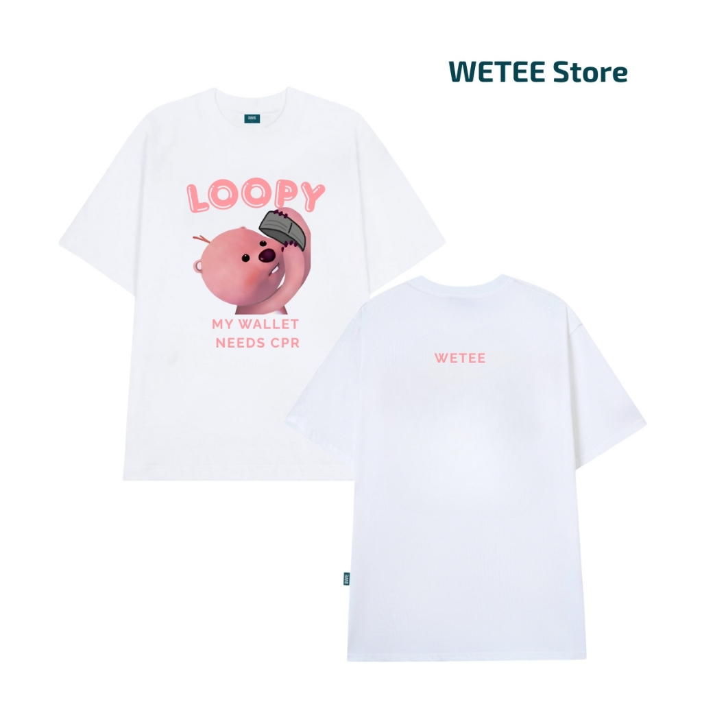 Áo thun unisex UX30-1131 hình LOOPY hồng dáng oversized local brand WETEE_thumbnail_1