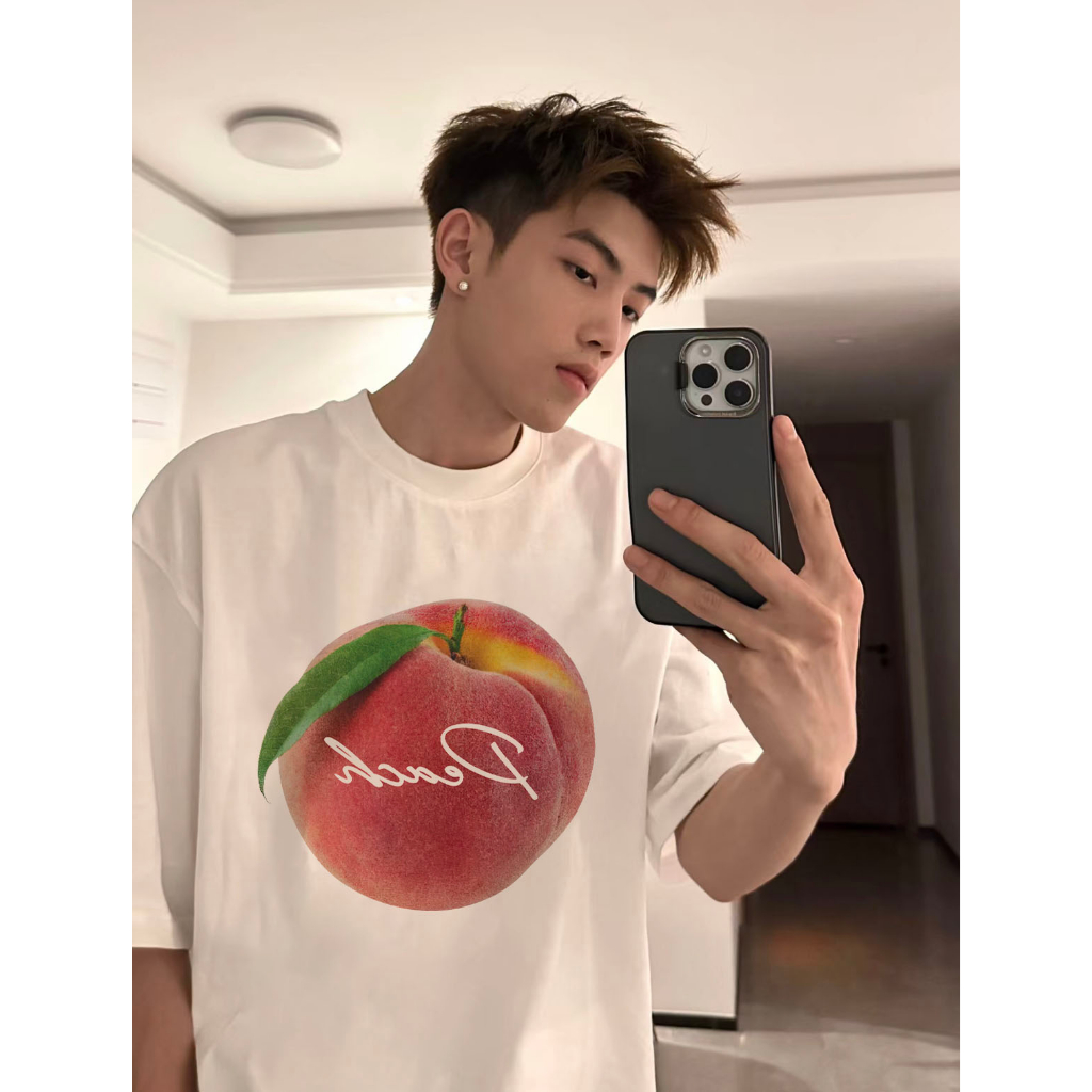 Áo thun nữ tay lỡ hình quả đào orm rộng đẹp chất vải cotton mềm mại local brand Miucho Brand ATD086 in graphic_thumbnail_3