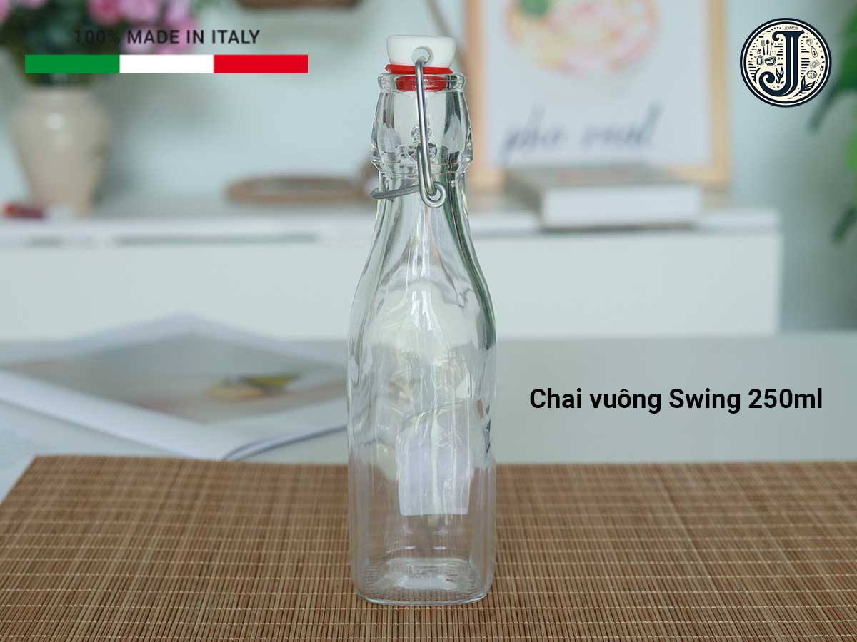 Chai thủy tinh đựng nước, mật ong nắp cài kín hơi Bormioli Rocco_thumbnail_4