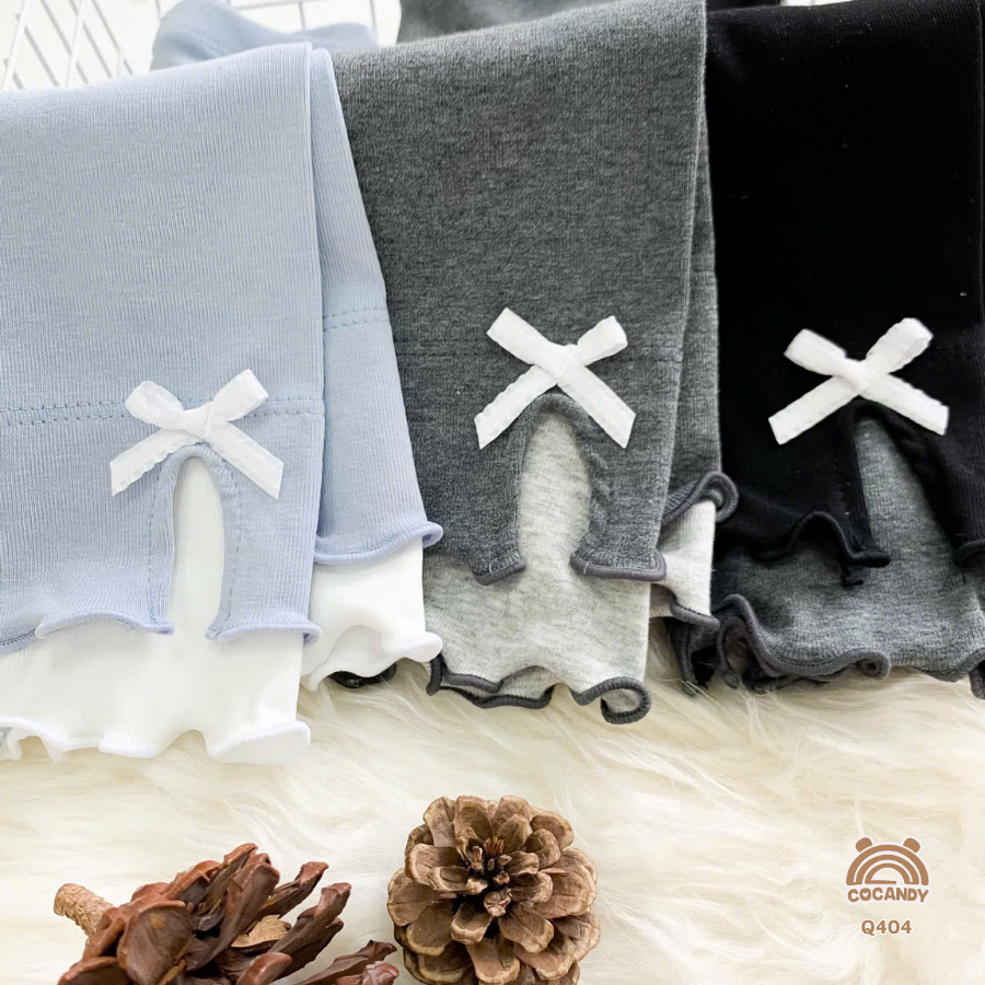 Quần dài legging XANH phối TRẮNG gấu sóng nơ_thumbnail_3