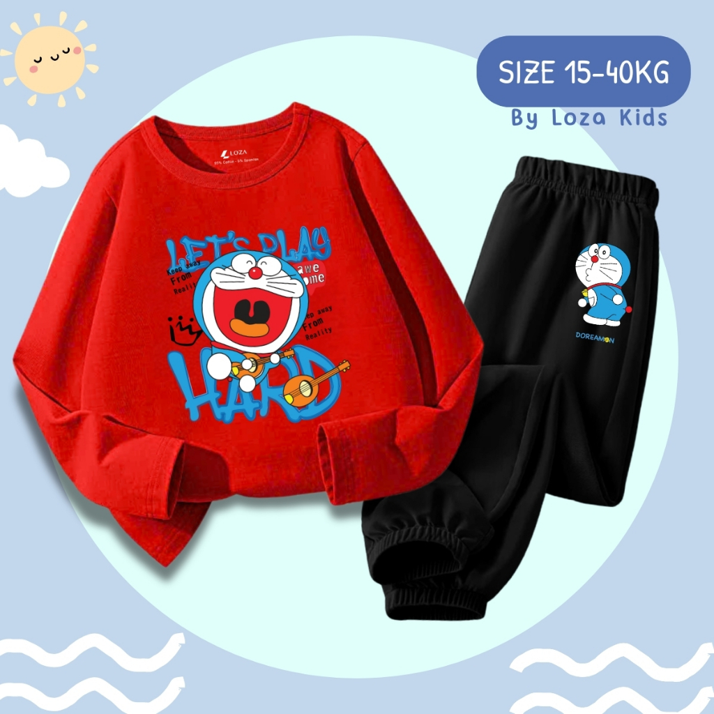 Bộ Thu - Đông bé trai in hình Doraemon - Loza Kids BW445