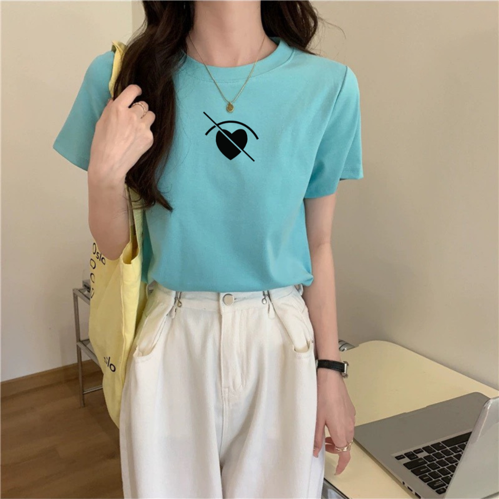 Áo thun nữ form rộng in hình tim - Áo phông nữ LOZA RT7056_thumbnail_4
