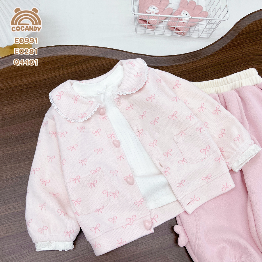 Áo khoác HỒNG họa tiết nơ hồng cổ sen_thumbnail_2