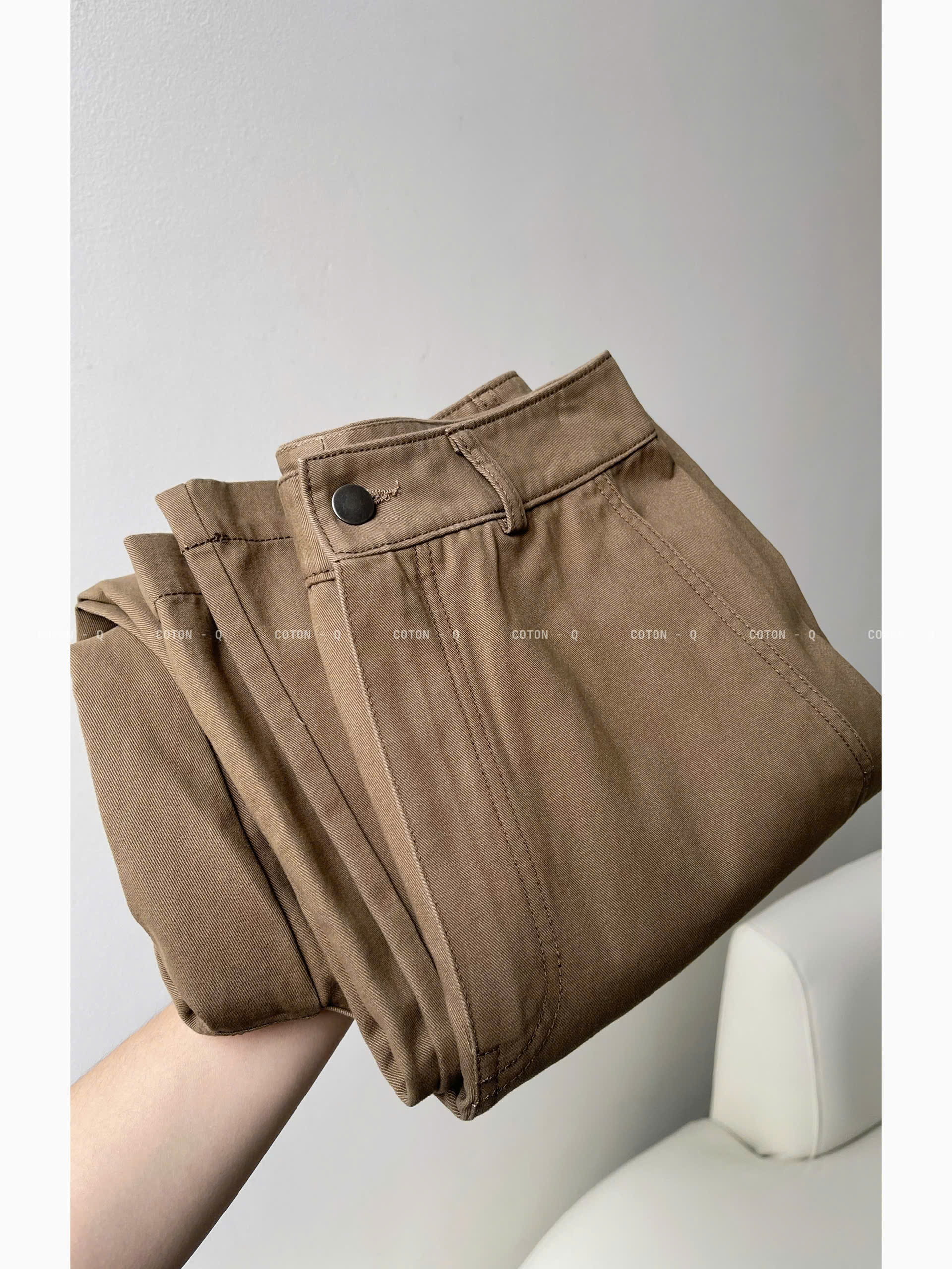 Quần dài nữ Coton Q suông nâu_thumbnail_4