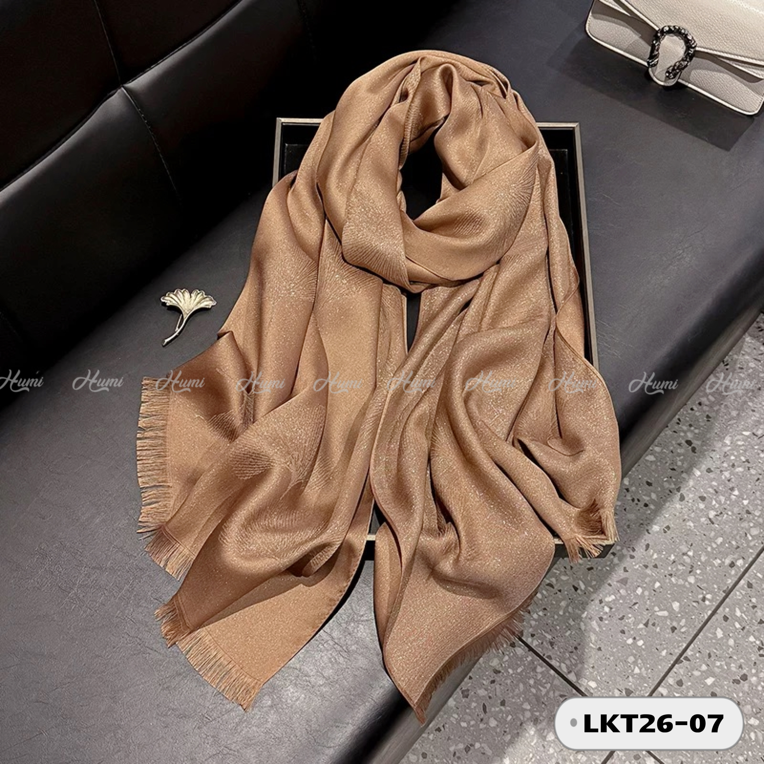 KHĂN LỤA KIM TUYẾN (LKT26-07 Nâu)