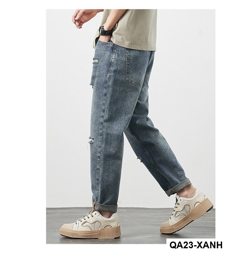 Quần Jeans Rách Phong Cách Retro Mỹ Nam Hợp Thời Trang Quần Ống Rộng Nam Mùa Thu2025Quần dài kiểu dáng mới_thumbnail_3