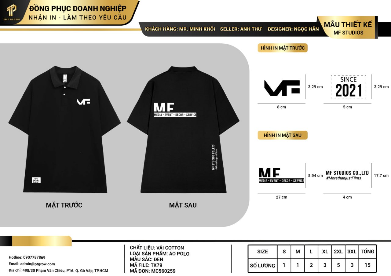 Áo polo thiết kế như yêu cầu TK79