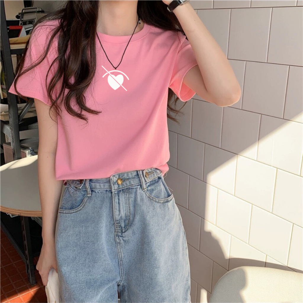 Áo thun nữ form rộng in hình tim - Áo phông nữ LOZA RT7056_thumbnail_8