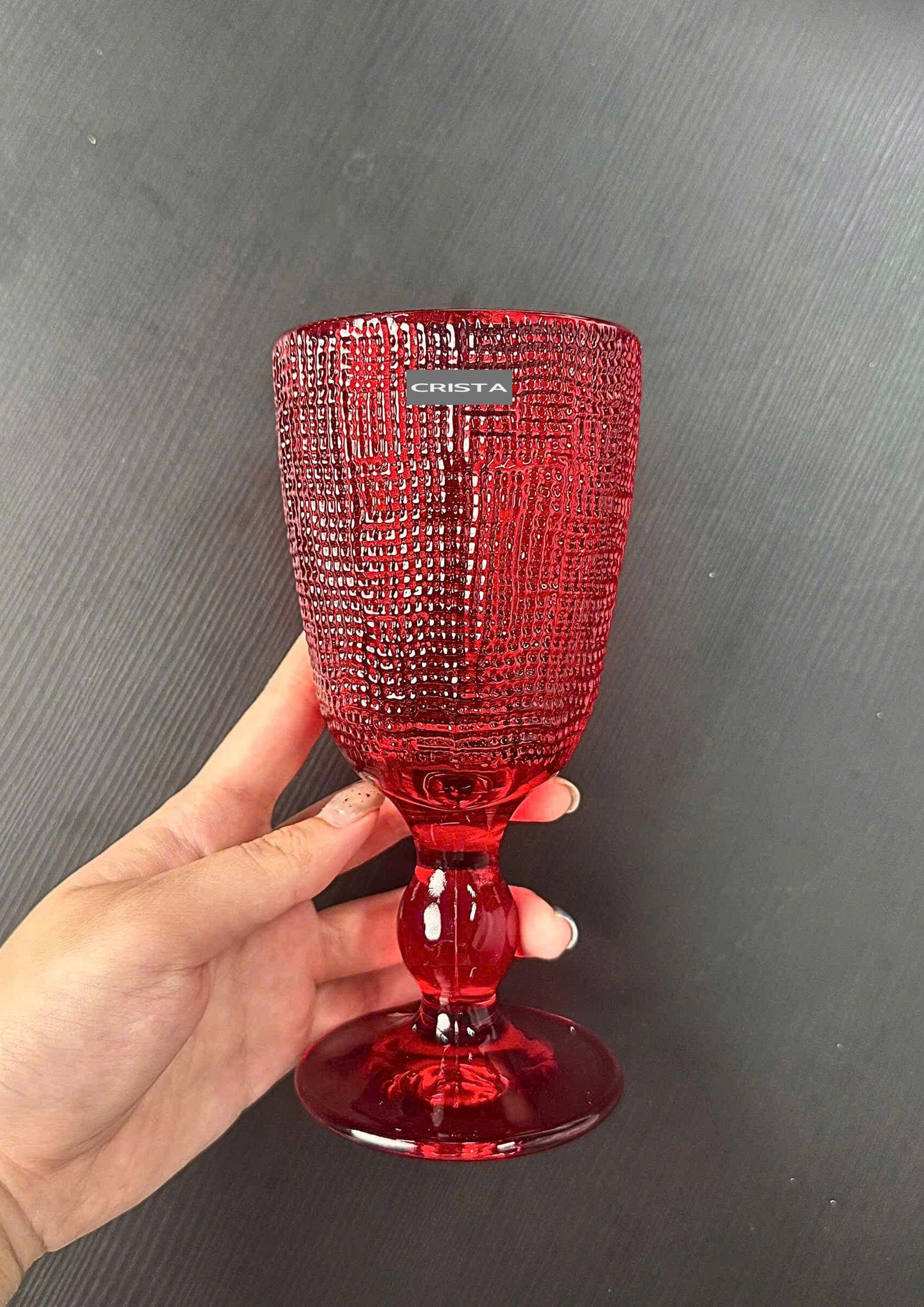 1 chiếc Ly rượu 240ml vân lưới Crista home - 60200_thumbnail_6