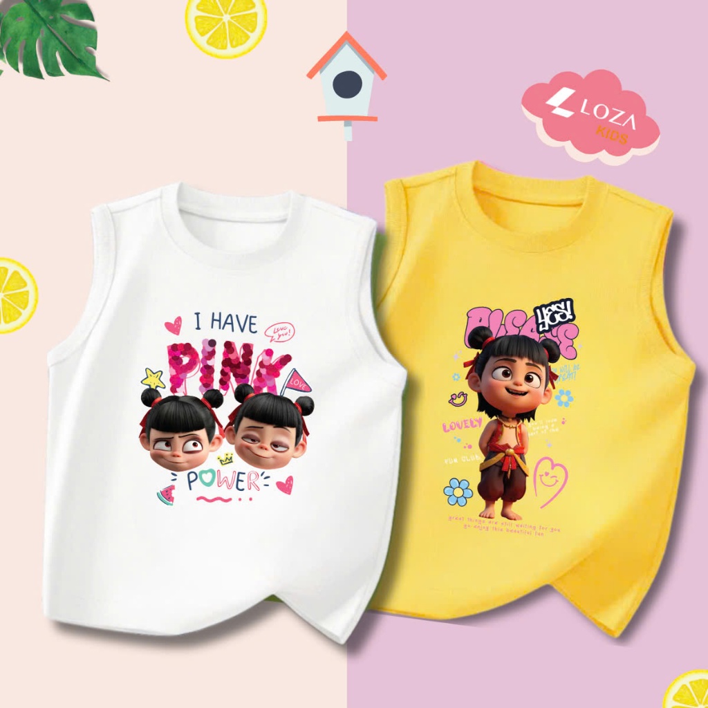 Áo thun sát nách bé gái in hình Natra - Loza Kids ST002_thumbnail_2