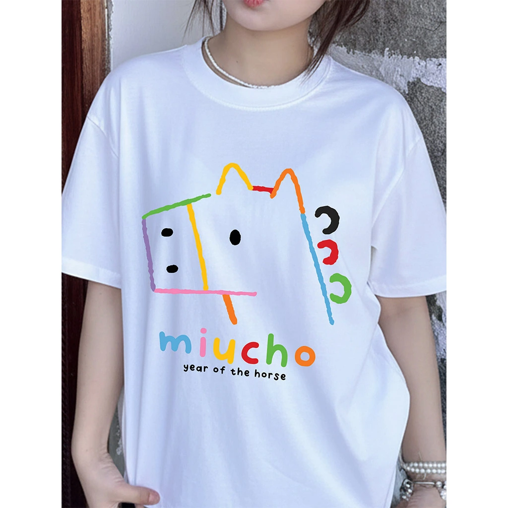 Áo thun nam nữ form boxy Miucho vải dày dặn thoáng mát hình ngựa hoạt hình in mix 2899_thumbnail_9