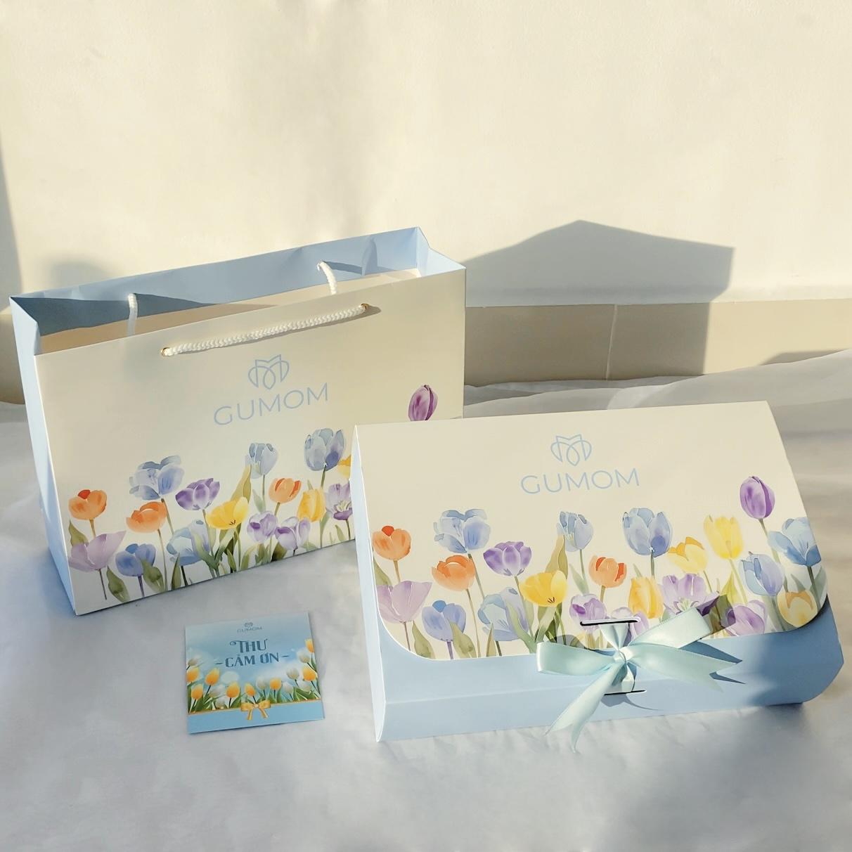 Set hộp túi đựng quà tặng Gumom - Set tặng quà sinh nhật mẹ Tặng quà cô giáo, set đựng quà tặng lễ, tặng quà 8/3, tặng quà 20/10