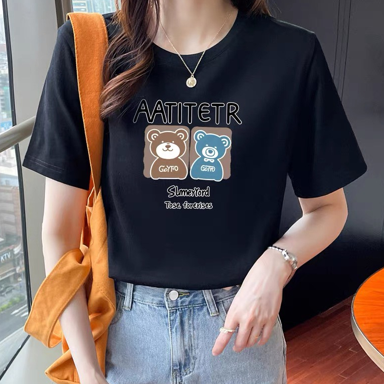 [Form Rộng] Áo phông nữ in hình Gấu AATITETR - LOZA CT6422_thumbnail_0