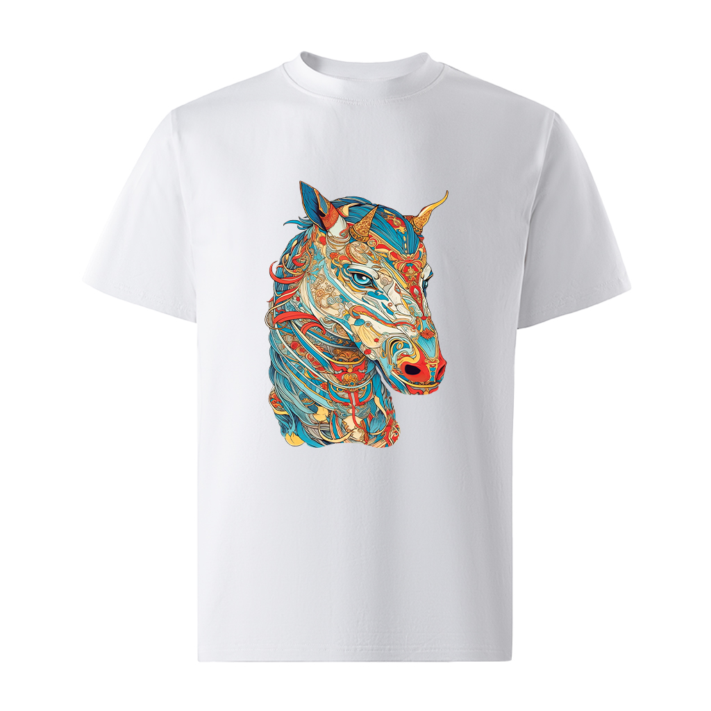 Áo thun nam form rộng 12 con giáp tuổi Ngọ ATD483 Miucho Iconic cotton cổ tròn in graphic_thumbnail_0