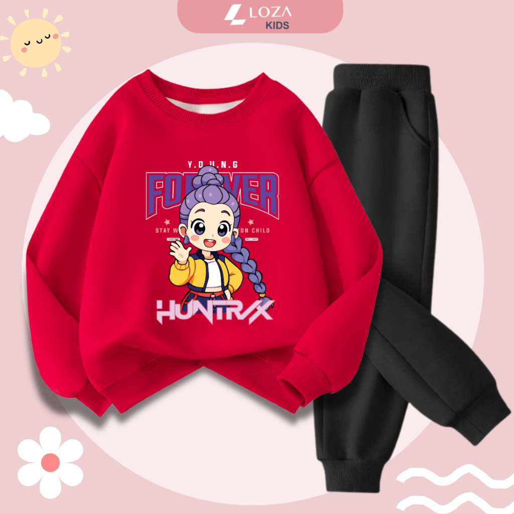 Set bộ nỉ bé gái in hình nhóm nhạc Huntrix - Loza Kids BI542_thumbnail_2