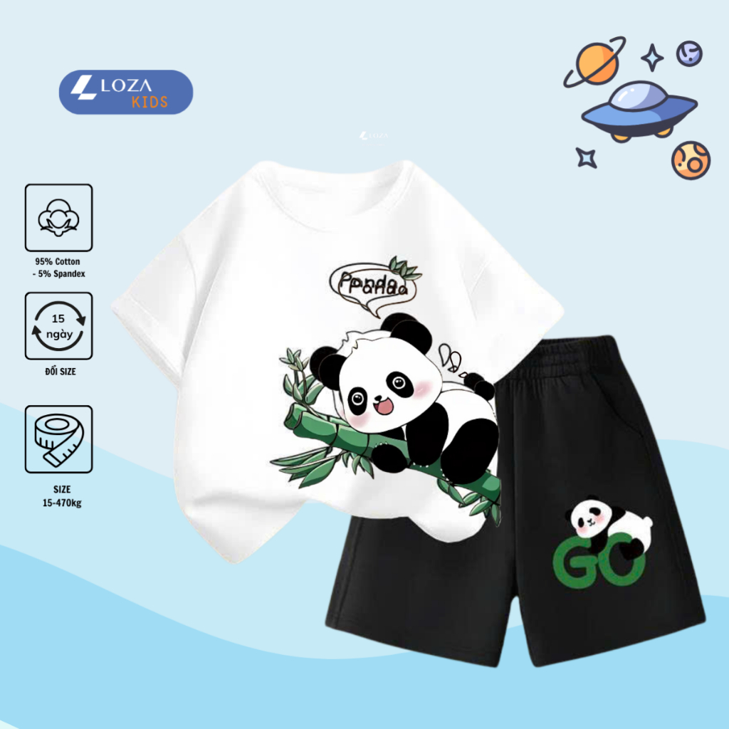 Bộ đồ bé trai in hình Gấu Panda -  Loza Kids SB233_thumbnail_1