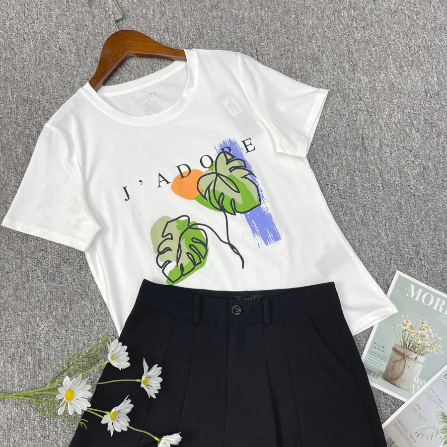 [Form Vừa] Áo thun nữ form vừa lẻ size cân nặng từ 54-65kg - Áo phông nữ Loza - XA015_thumbnail_1