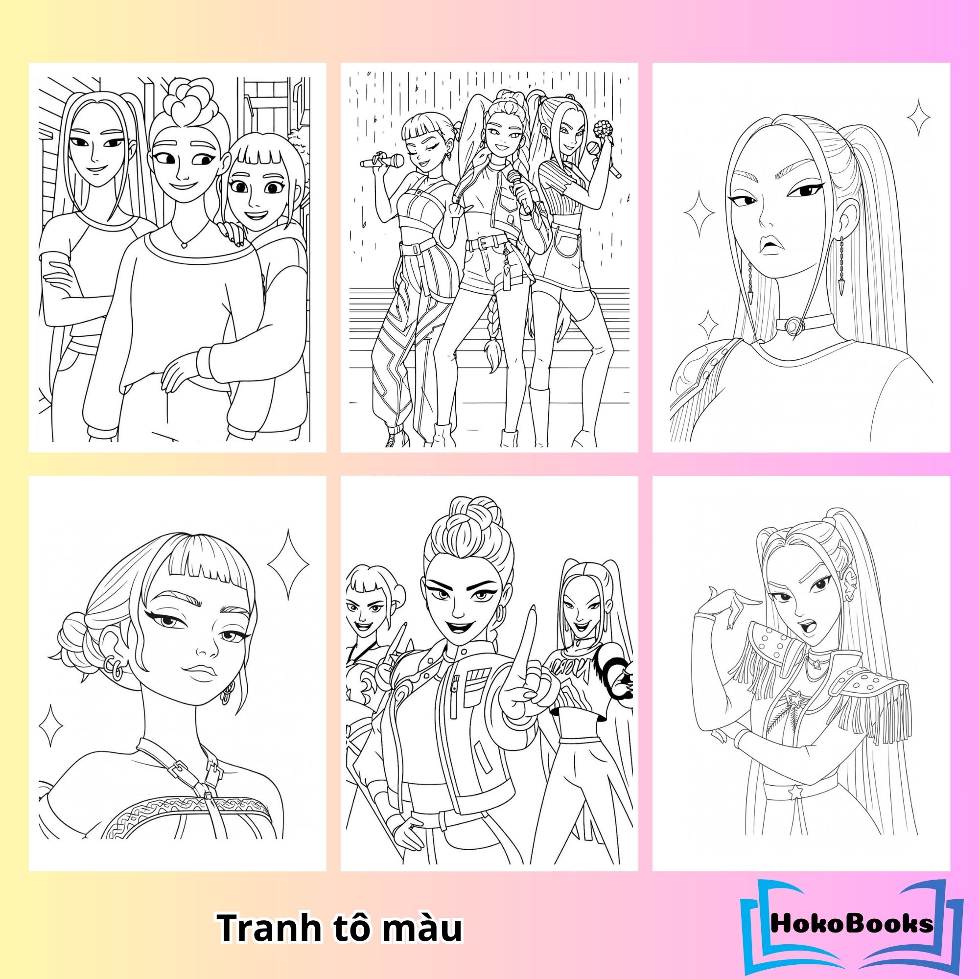 Tranh tô màu Kpop Demon Hunters A4_thumbnail_7