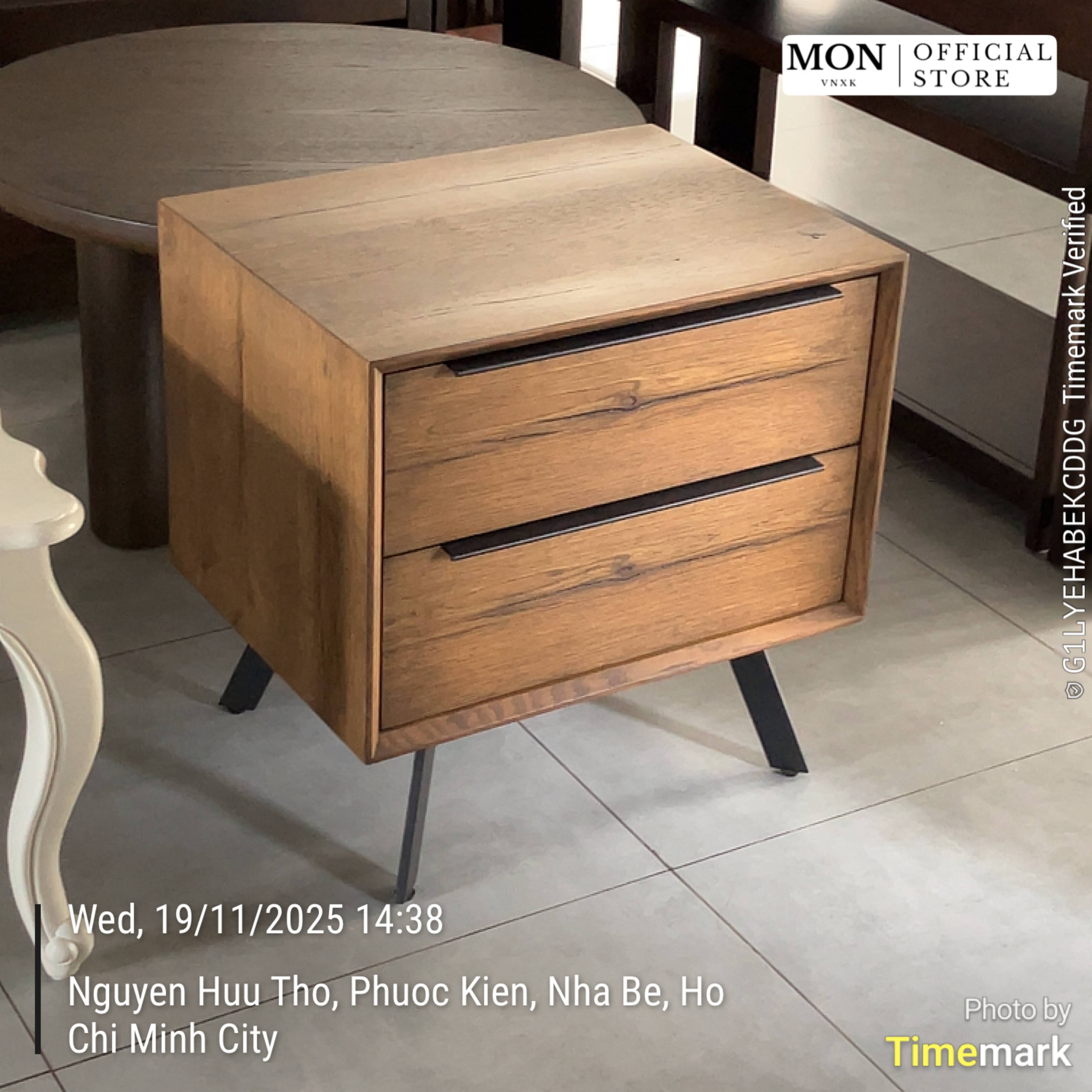 TỦ ĐẦU GIƯỜNG CLEVEDON 2-DRAWER SOLID OAK BEDSIDE TABLE_thumbnail_3