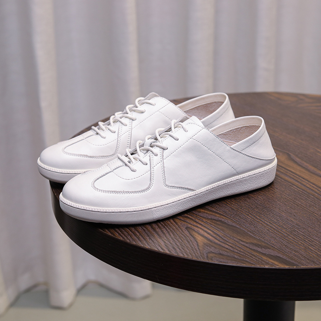 Giày thể thao nam da bò thật – Mềm mại, retro, dây buộc đa năng