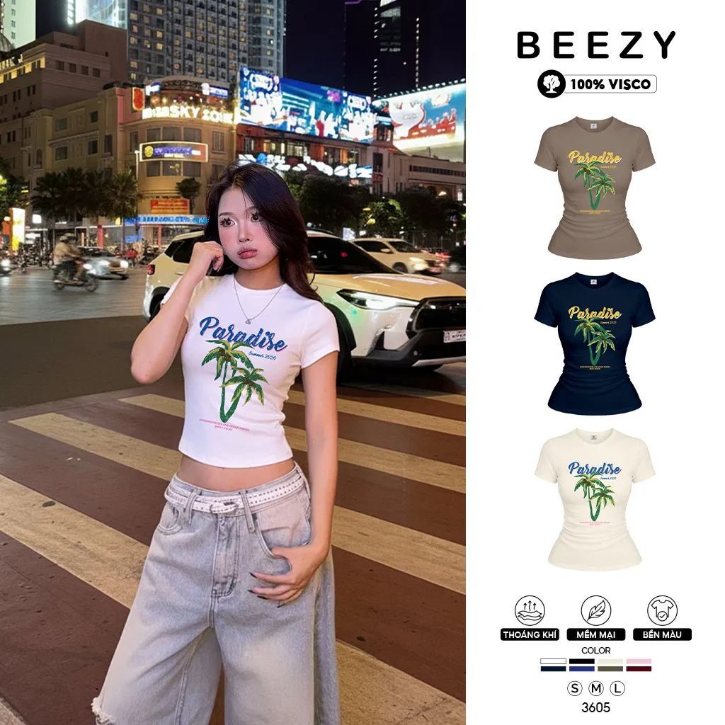 Áo baby tee nữ mùa hè form ôm slim fit Beezy 3605